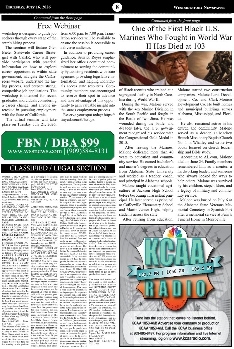 Thursday, July 16 | Volume 40 No.18 — page 8
