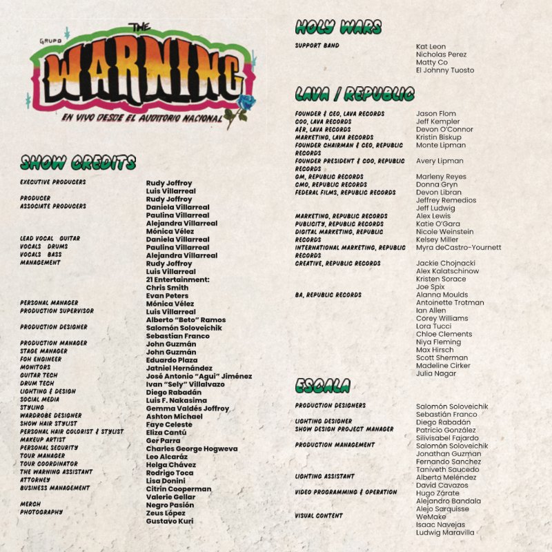 Live from Auditorio Nacional CD - The Warning — page 2