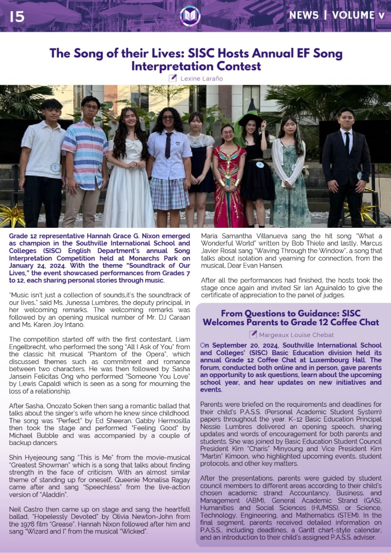 EDITED NEWSLETTER VOLUME 5  A.Y. 2024-2025 (3) — page 15