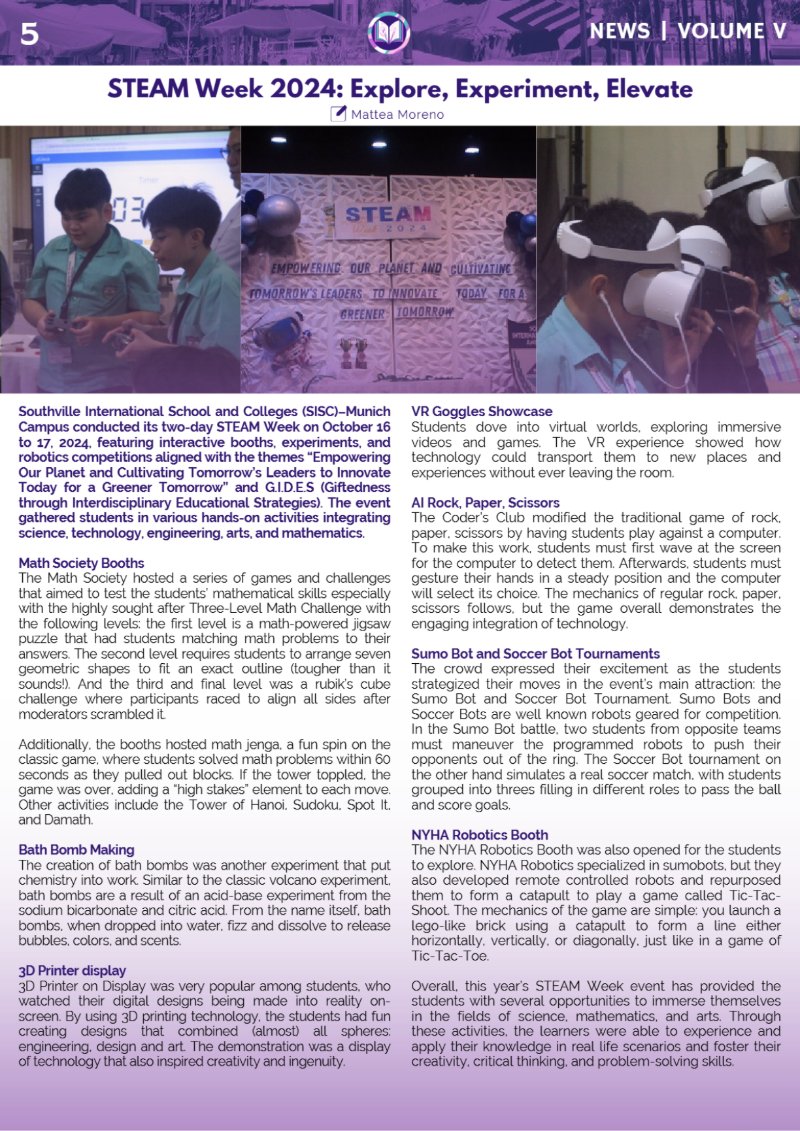 EDITED NEWSLETTER VOLUME 5  A.Y. 2024-2025 (3) — page 5