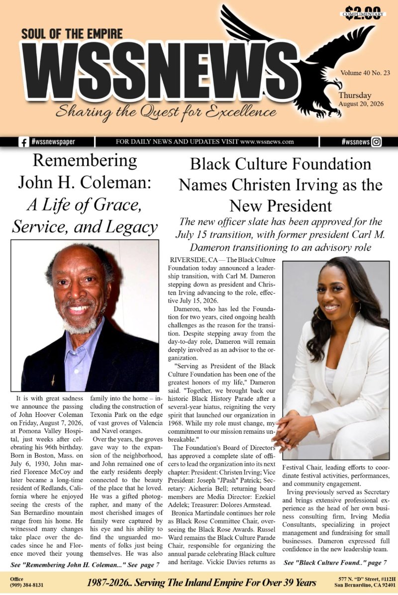 Thursday, August 20 | Volume 40 No. 23 — page 1