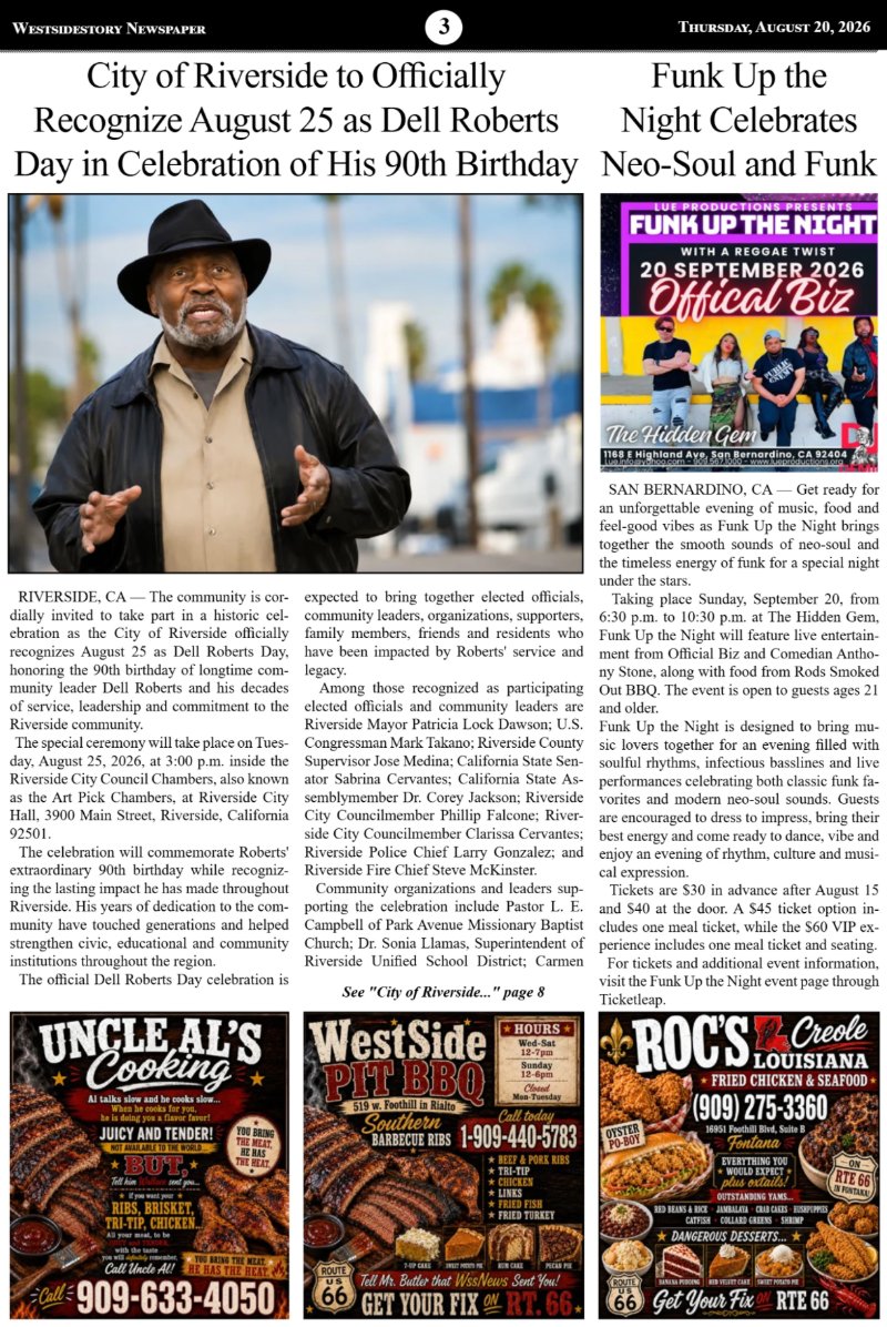 Thursday, August 20 | Volume 40 No. 23 — page 3