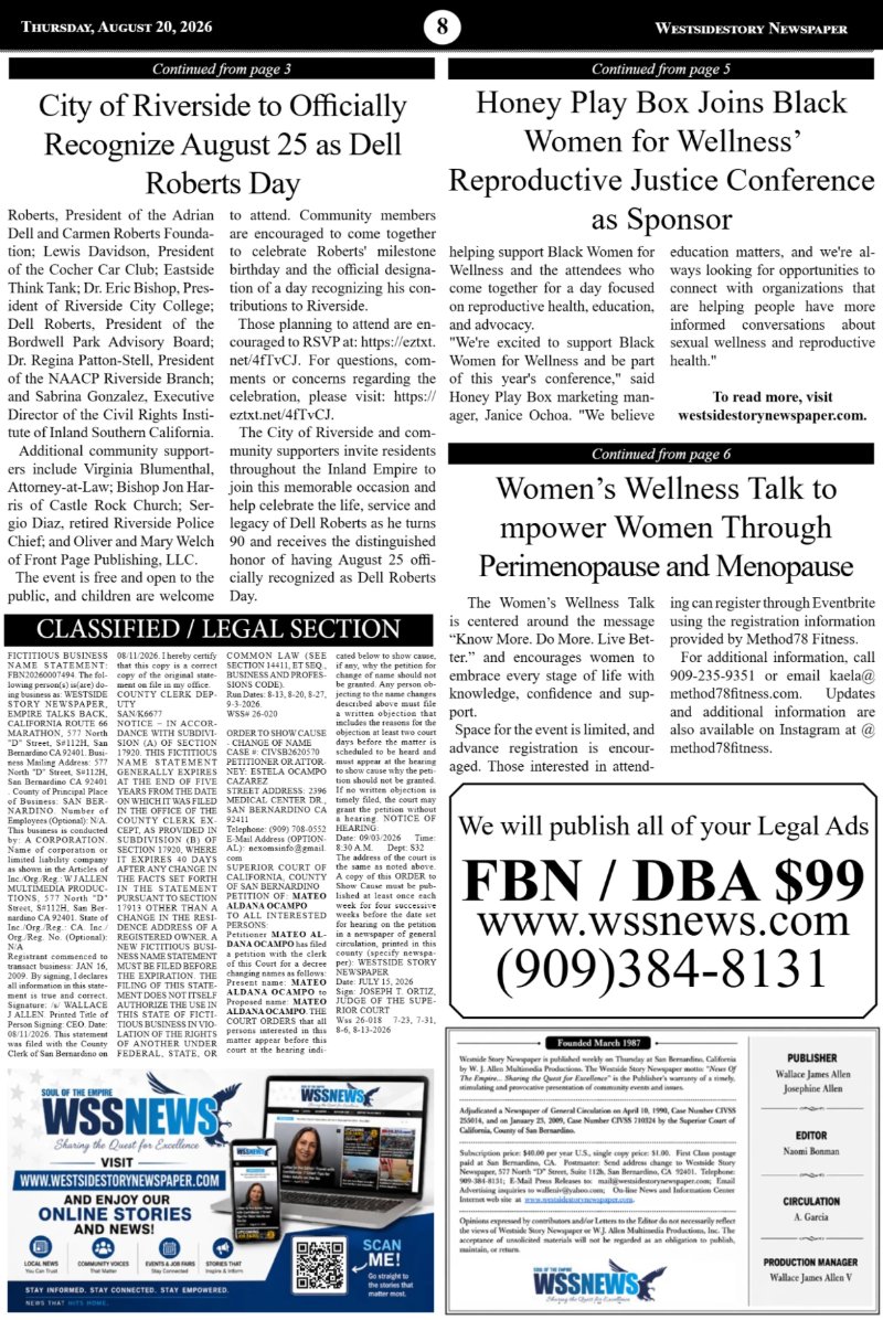 Thursday, August 20 | Volume 40 No. 23 — page 8