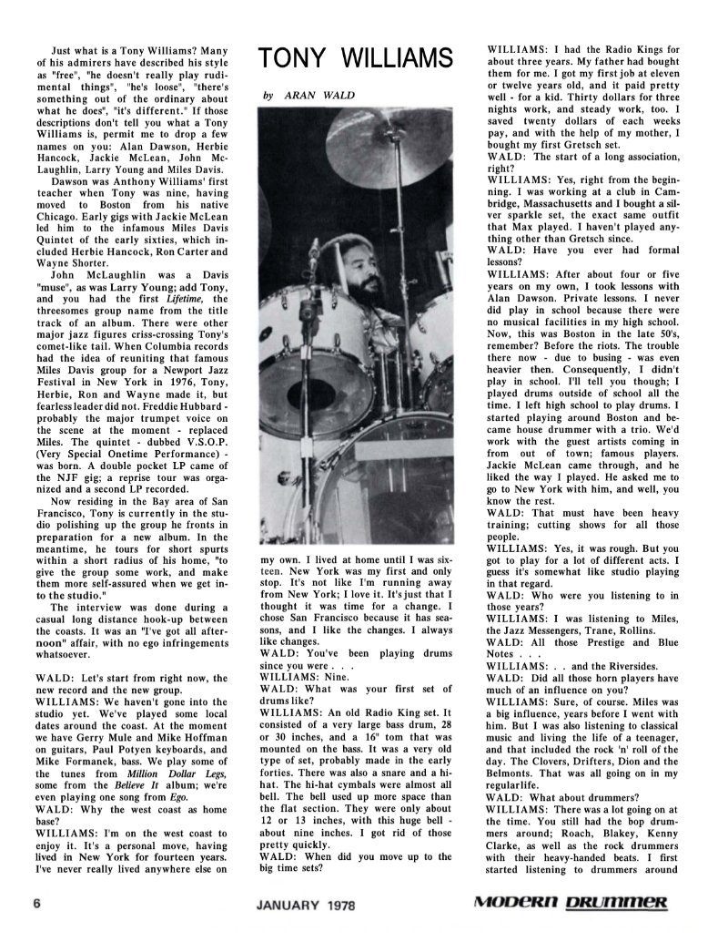 Modern Drummer - Tony Williams — page 4