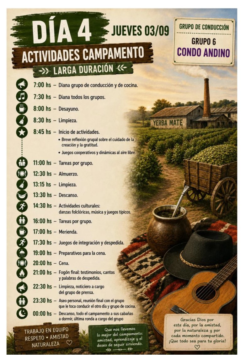 Cronograma del campamento largo — page 5