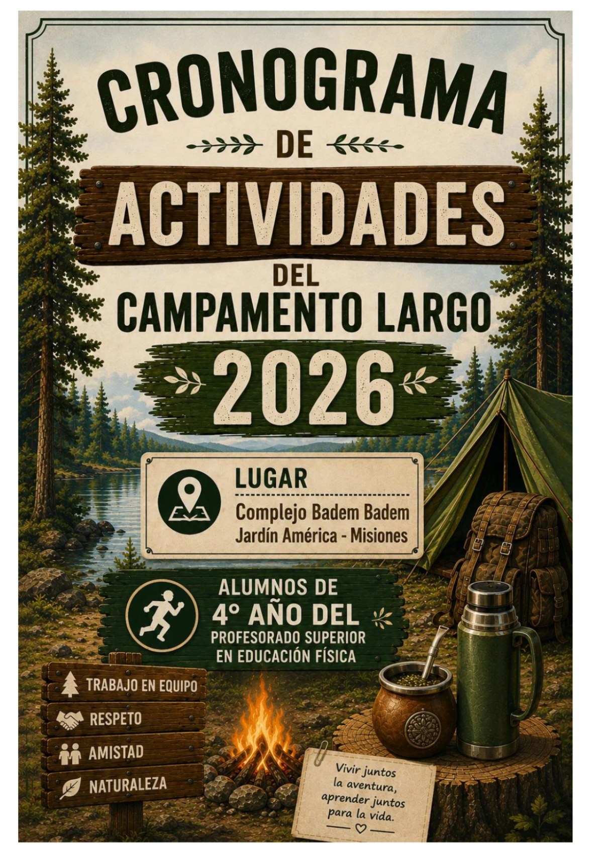 Cronograma del campamento largo