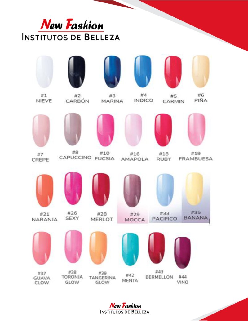 LISTADO DE ESMALTES EN GEL — page 1