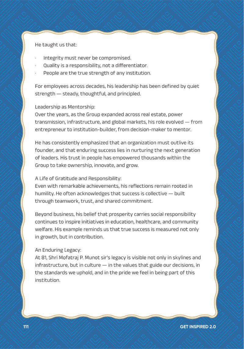 A Legacy still Unfolding - Mofatraj P Munot — page 113