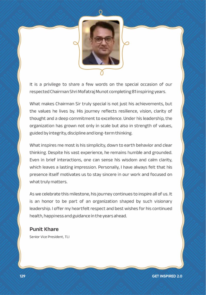 A Legacy still Unfolding - Mofatraj P Munot — page 131