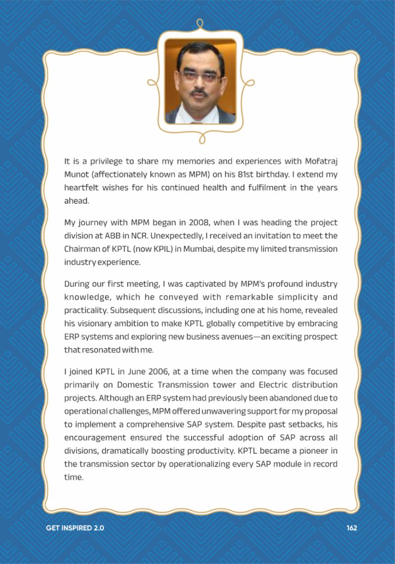 A Legacy still Unfolding - Mofatraj P Munot — page 164