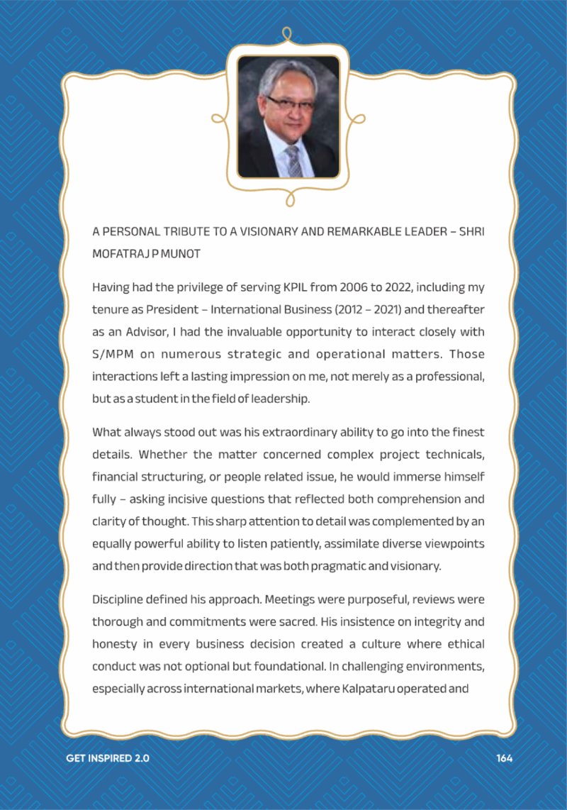 A Legacy still Unfolding - Mofatraj P Munot — page 166