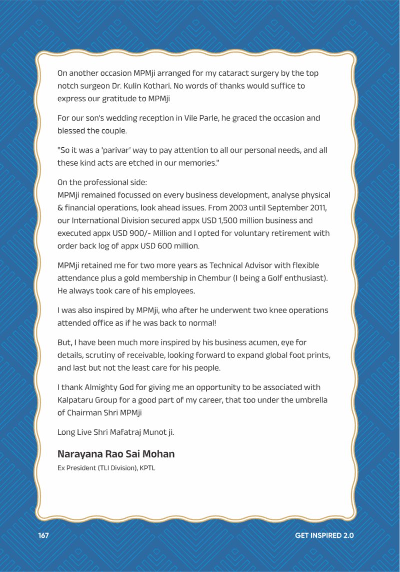 A Legacy still Unfolding - Mofatraj P Munot — page 169