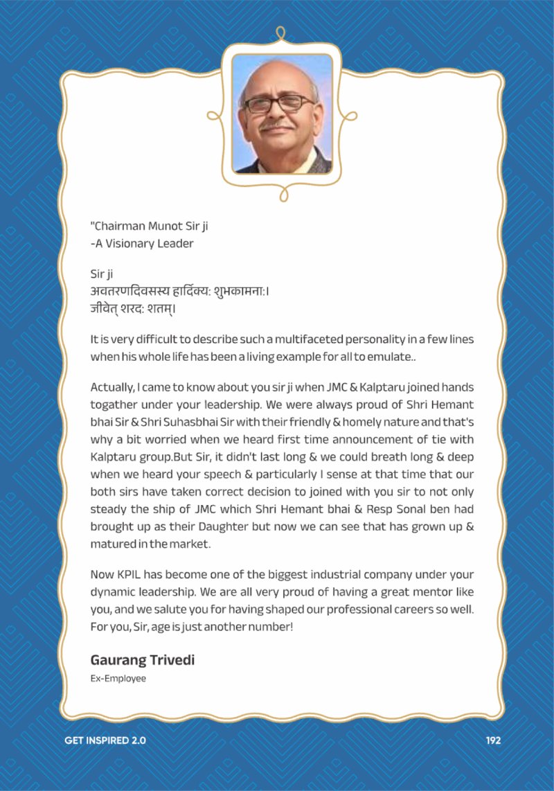 A Legacy still Unfolding - Mofatraj P Munot — page 194