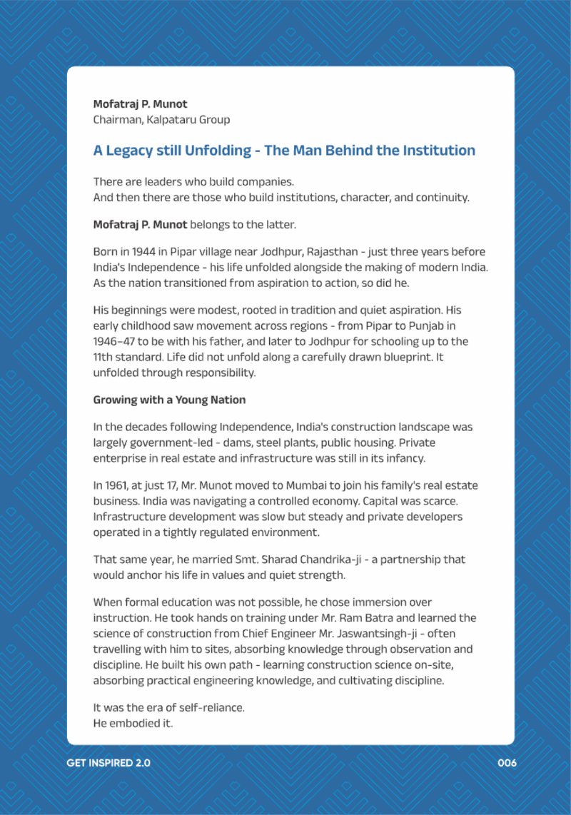 A Legacy still Unfolding - Mofatraj P Munot — page 8
