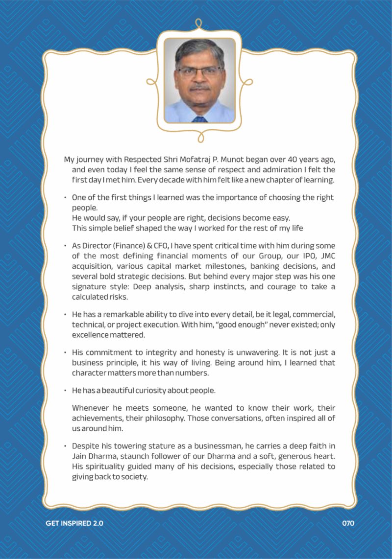 A Legacy still Unfolding - Mofatraj P Munot — page 72