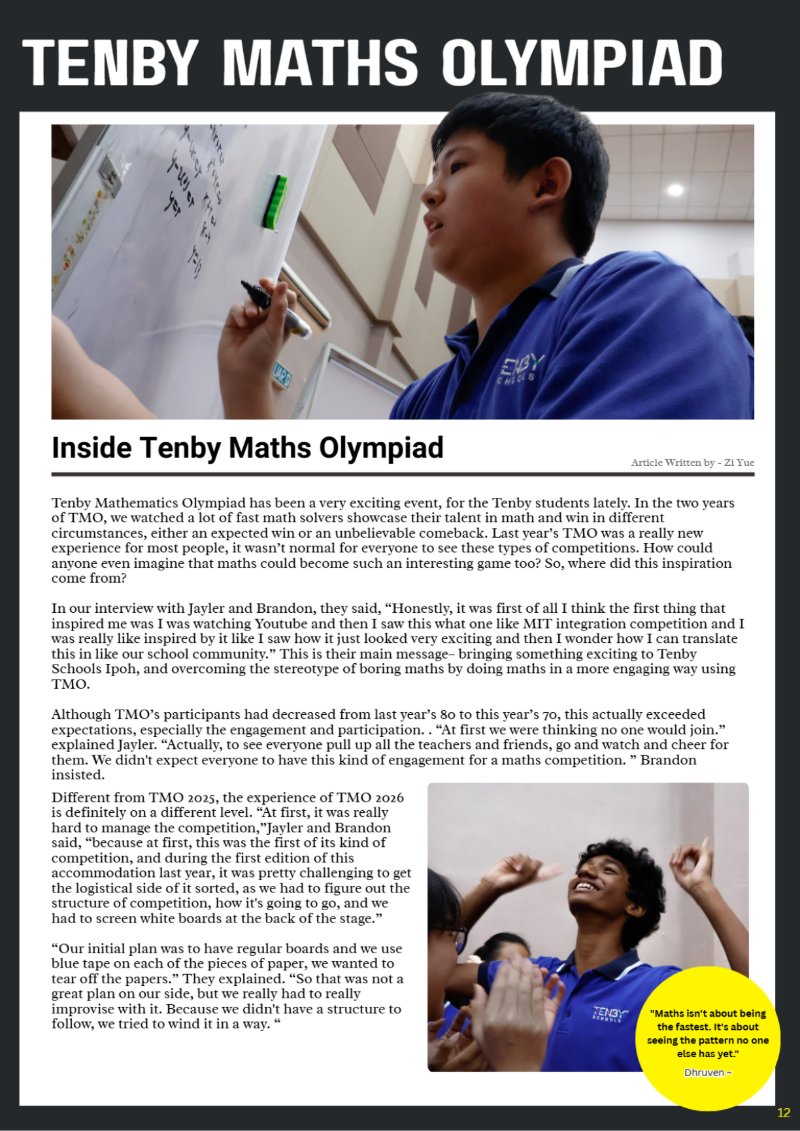 Tenby Insight Issue #1 - The First Page — page 14