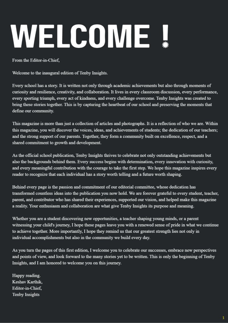 Tenby Insight Issue #1 - The First Page — page 3