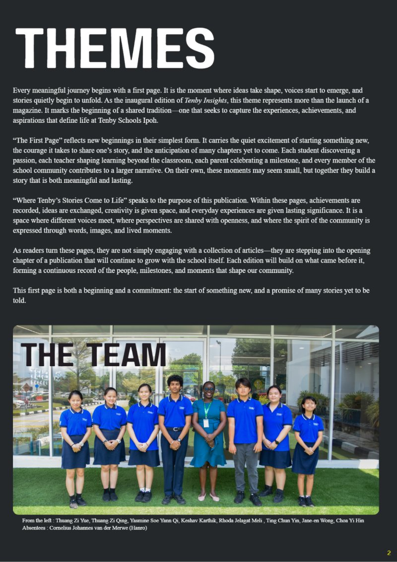 Tenby Insight Issue #1 - The First Page — page 4