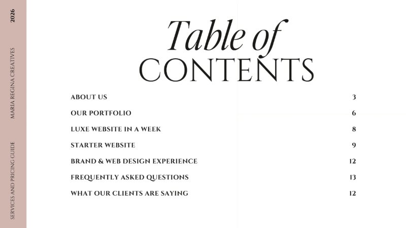 Services and Pricing Guide - Maria Regina Creatives — page 2