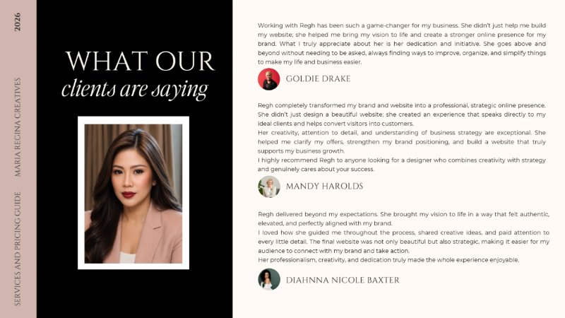 Services and Pricing Guide - Maria Regina Creatives — page 11
