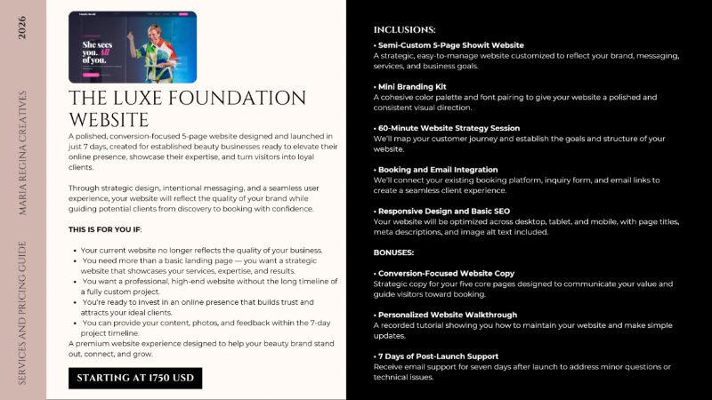 Services and Pricing Guide - Maria Regina Creatives — page 7