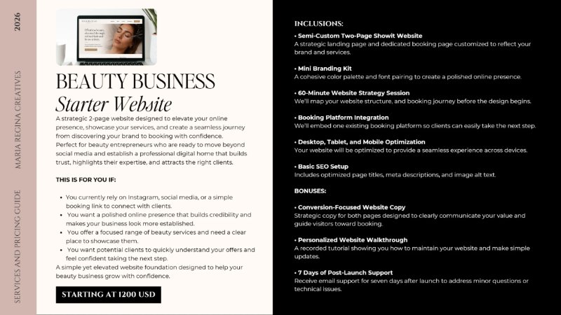Services and Pricing Guide - Maria Regina Creatives — page 8