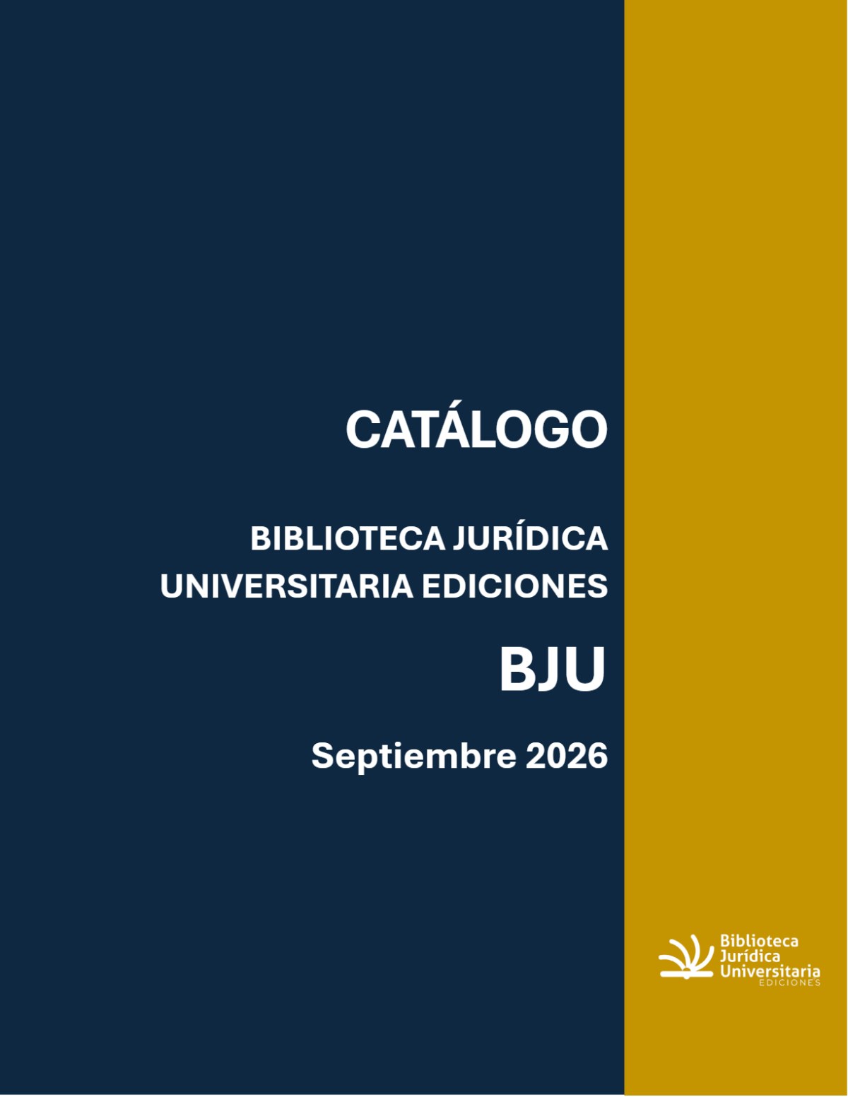 Catálogo Derecho BJU Ediciones septiembre 2026