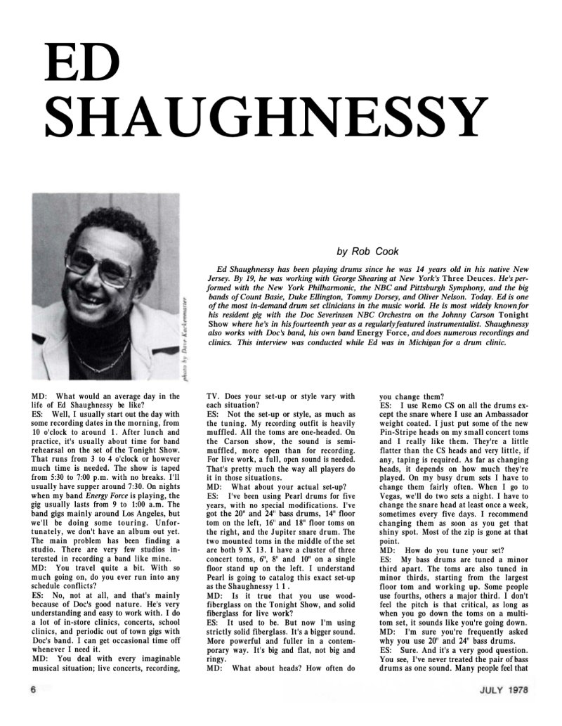 July 1978 - Modern Drummer - Ed Shaughnessy — page 4