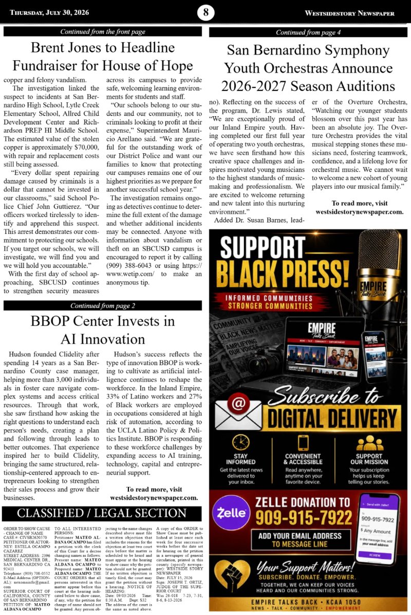 Thursday, July 30 | Volume 40 No. 20 — page 8