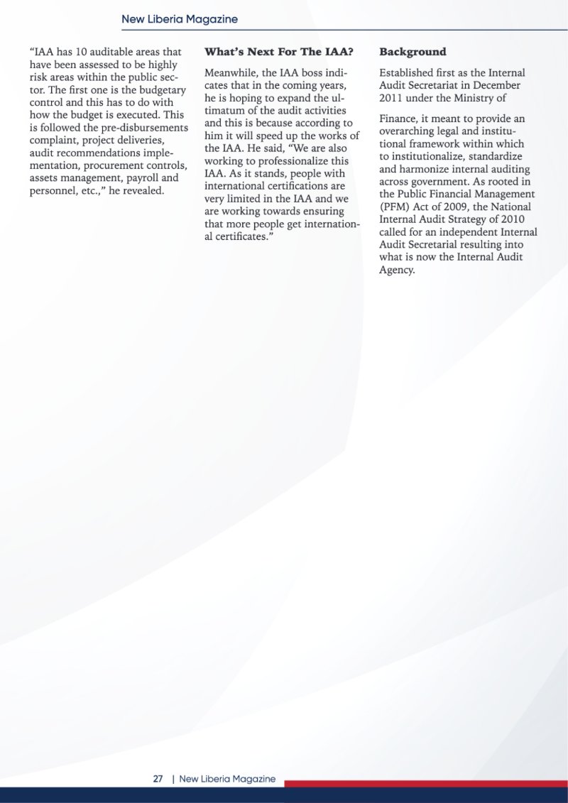 2 Magazine NEW LIBERIA — page 27