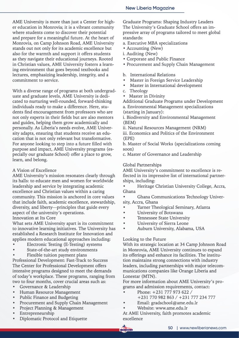 2 Magazine NEW LIBERIA — page 50