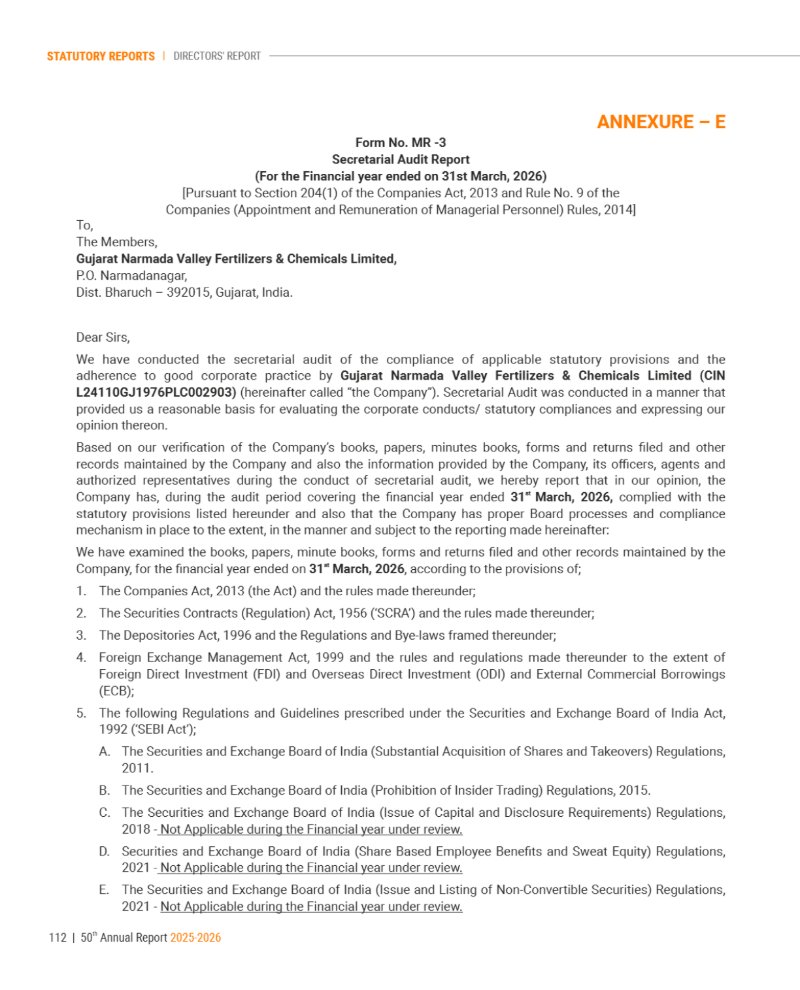 GNFC Annual Report 2025-26 — page 136