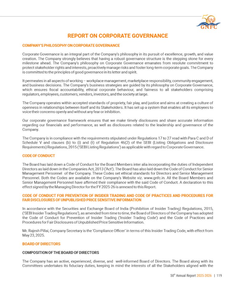 GNFC Annual Report 2025-26 — page 143