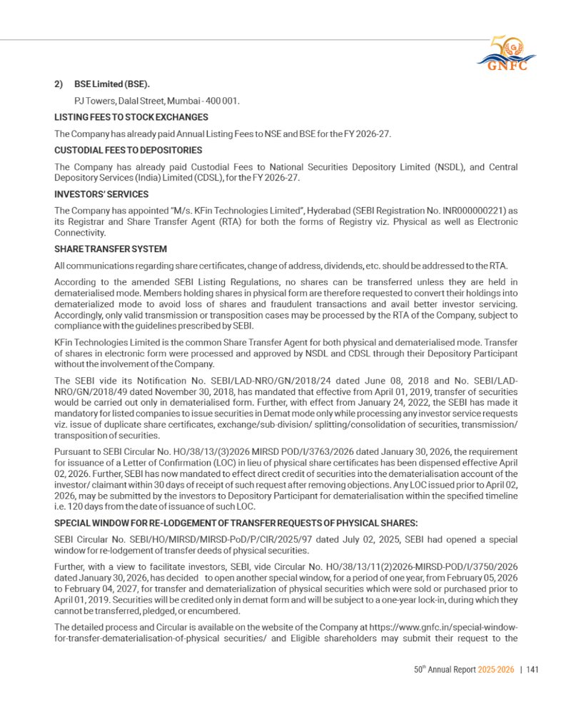 GNFC Annual Report 2025-26 — page 165