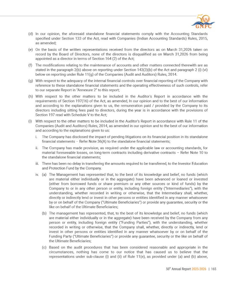 GNFC Annual Report 2025-26 — page 189