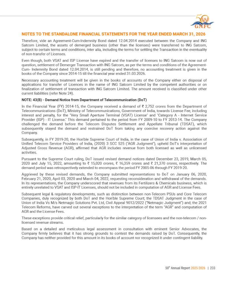 GNFC Annual Report 2025-26 — page 257
