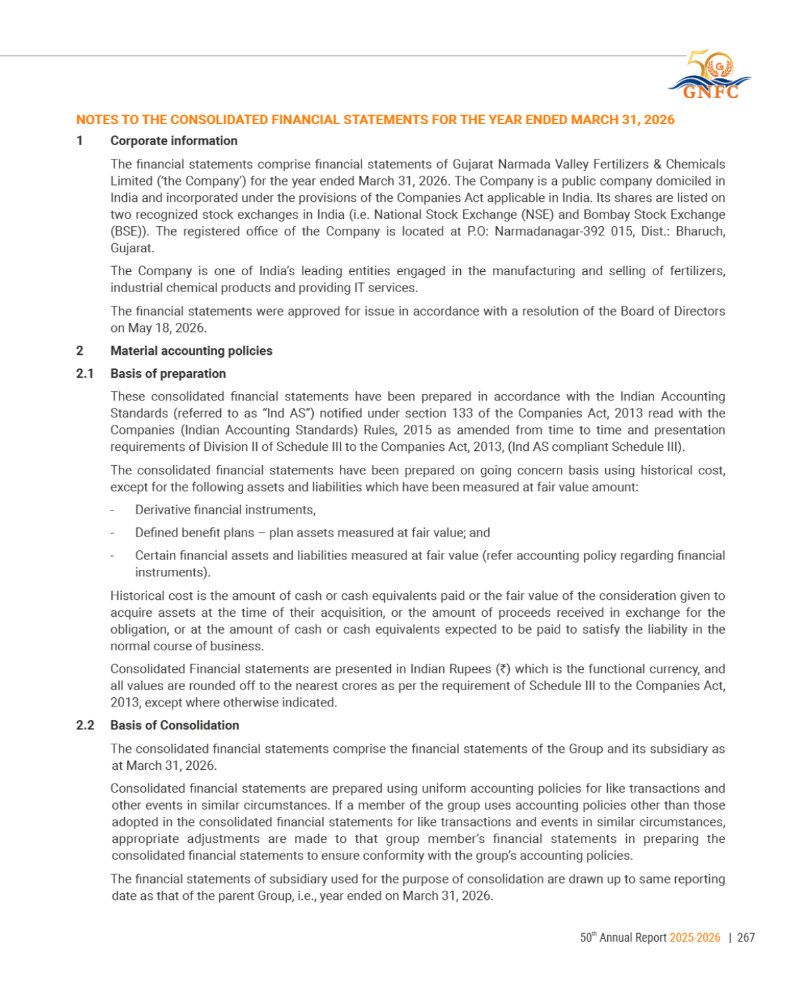 GNFC Annual Report 2025-26 — page 291