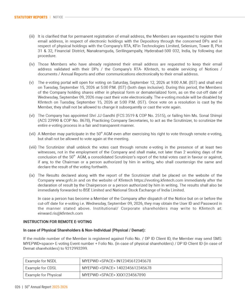 GNFC Annual Report 2025-26 — page 50