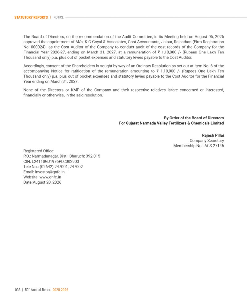 GNFC Annual Report 2025-26 — page 62