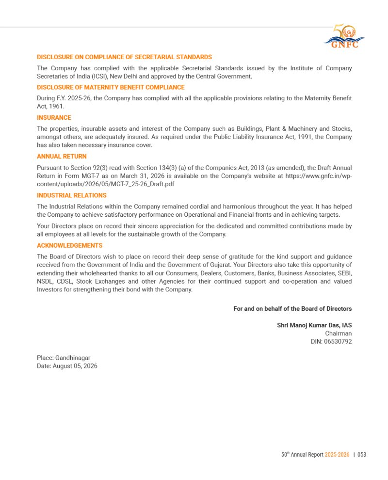 GNFC Annual Report 2025-26 — page 77