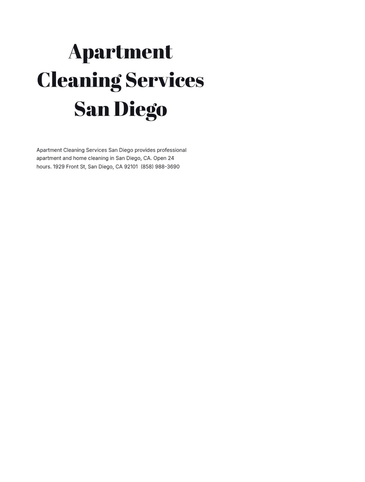 Apartment Cleaning Services San Diego