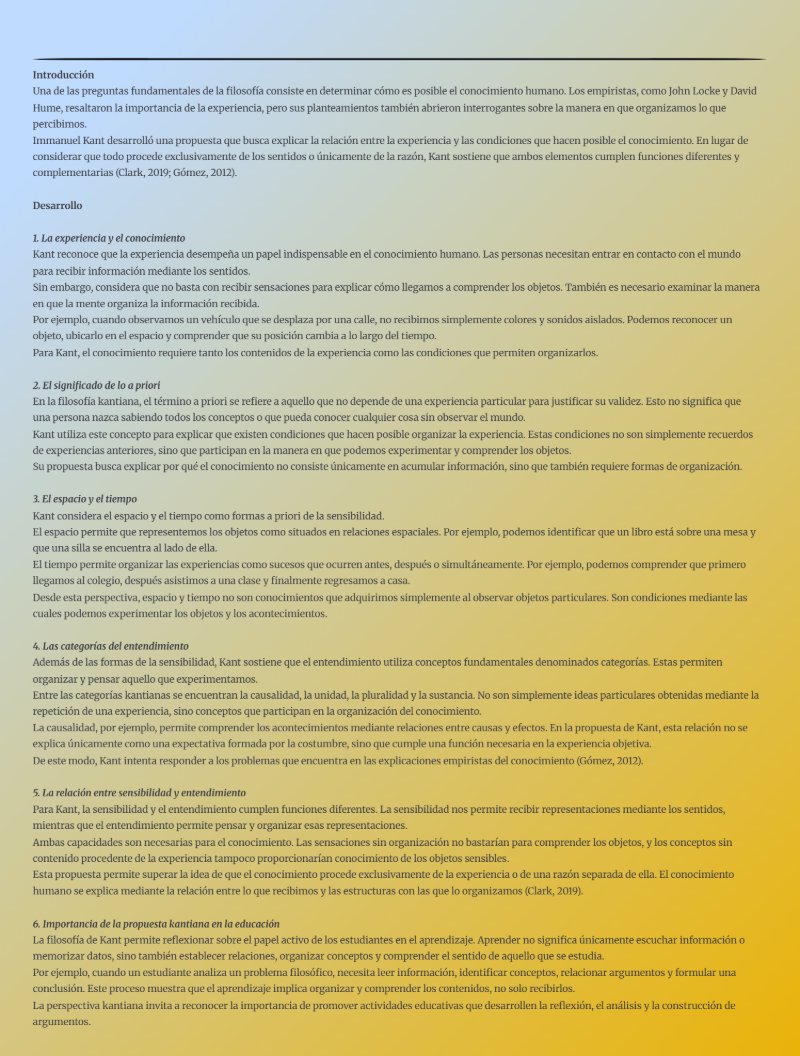 La Experiencia Y La Razon — page 8