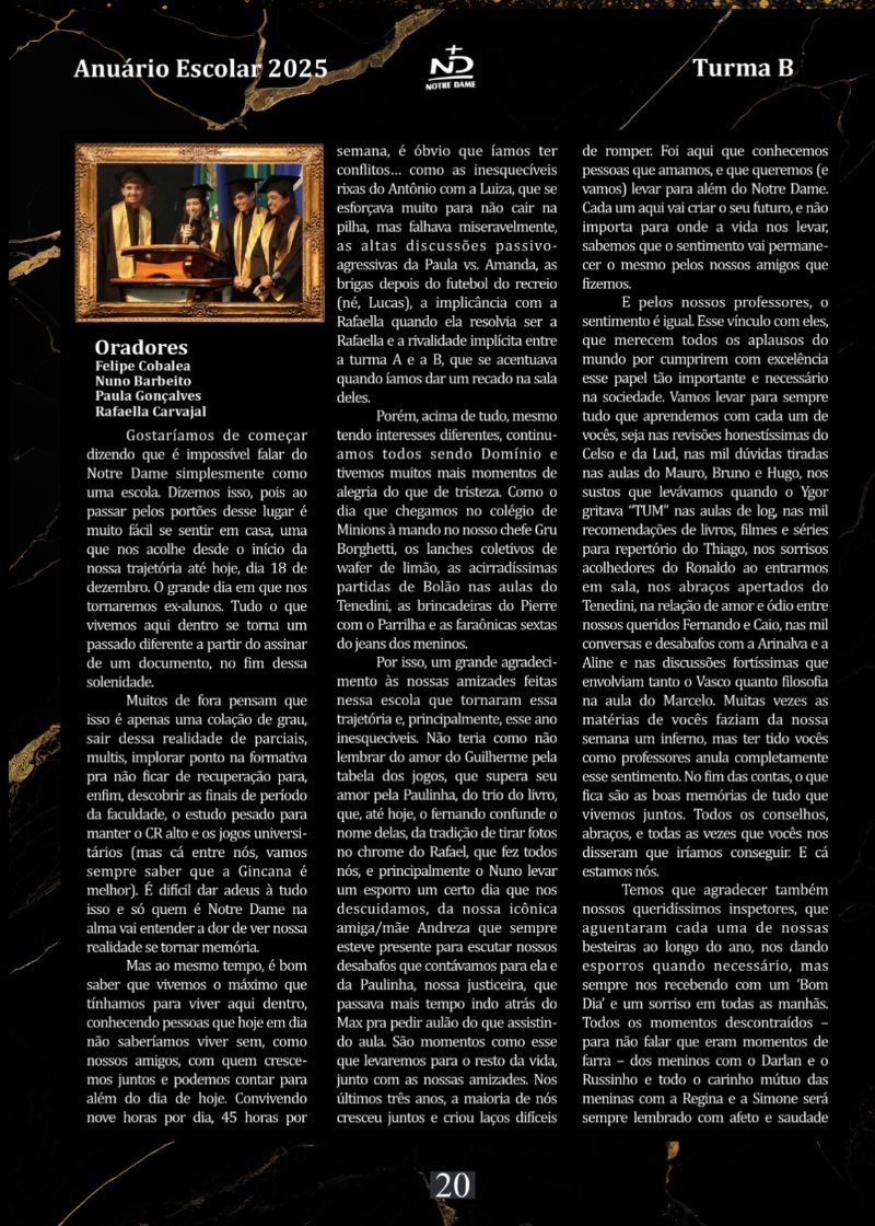 Anuário Notre Dame 2025 — page 20