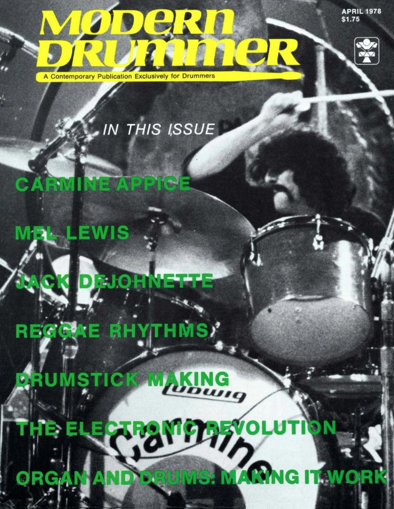 April 1978 - Modern Drummer - Carmine Appice — page 1