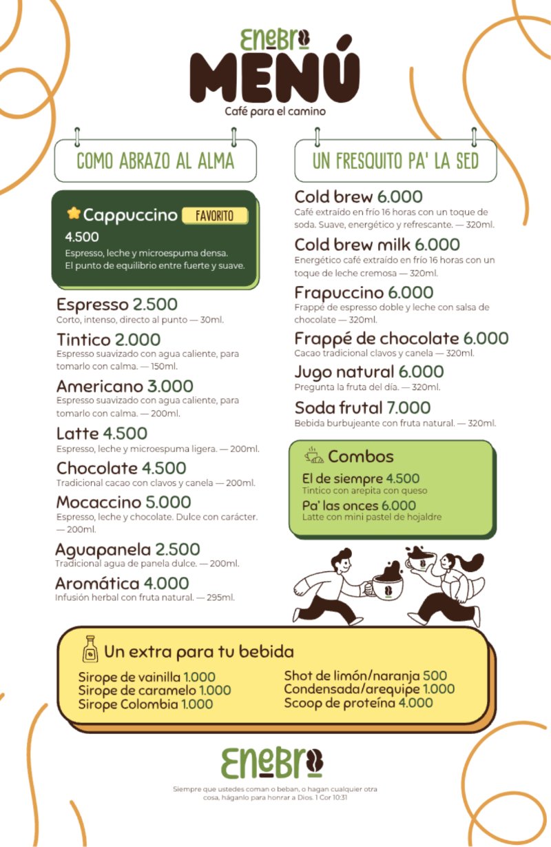Menú - Enebro café — page 1
