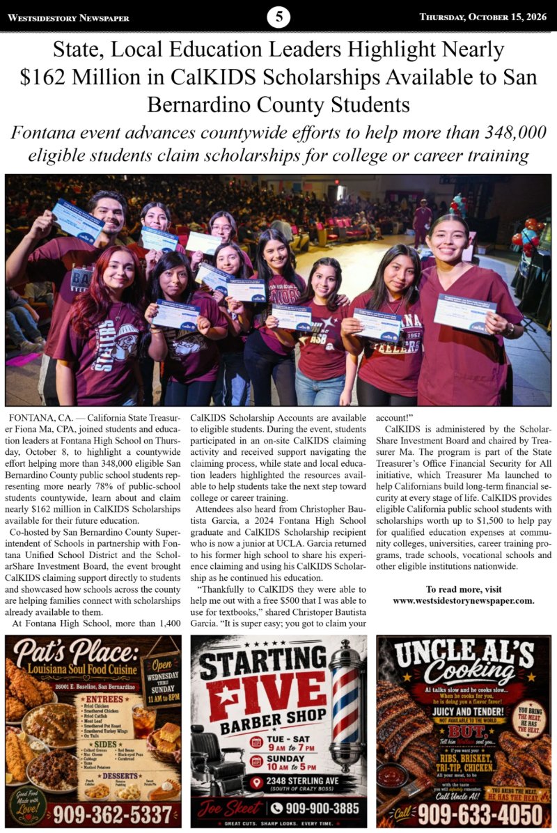 Thursday, October 15 | Volume 40 No. 31 — page 5