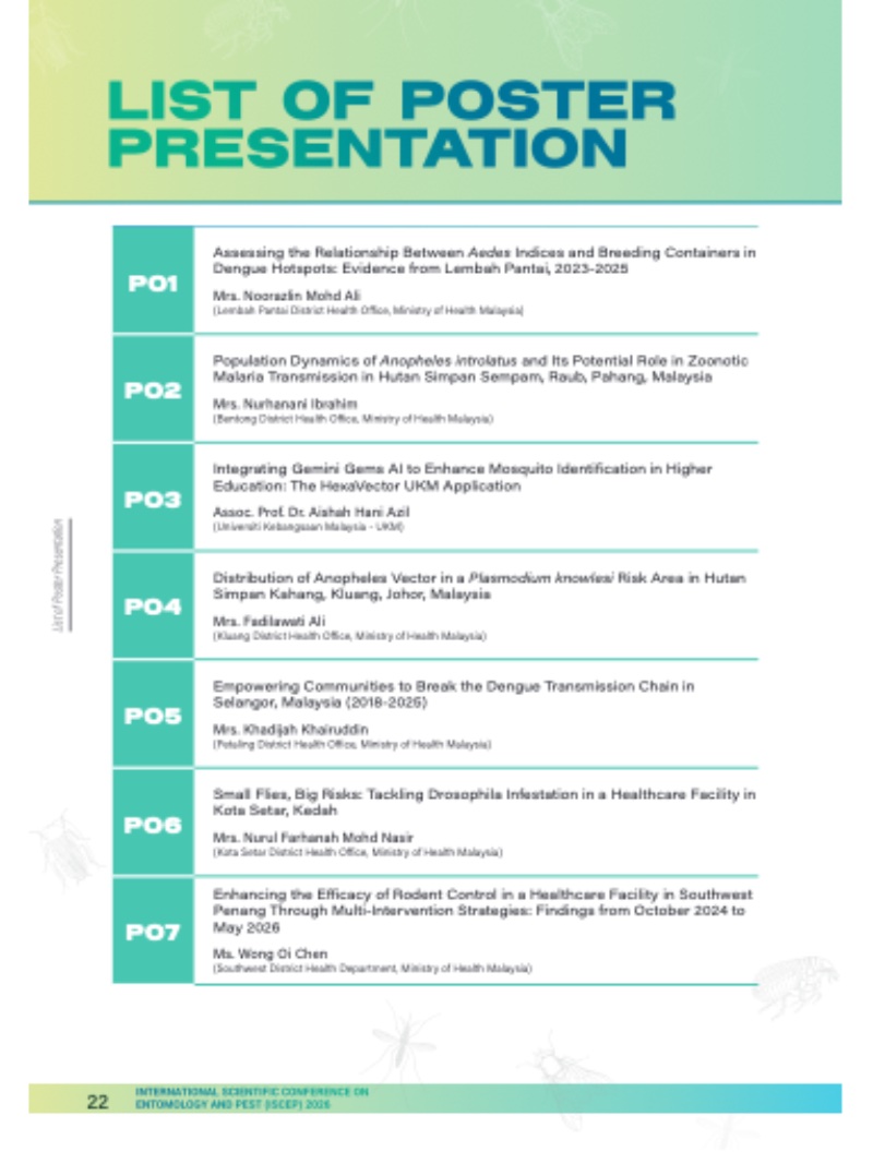 INTERNATIONAL SCIENTIFIC CONFERENCE ON ENTOMOLOGY AND PEST 2026 — page 23