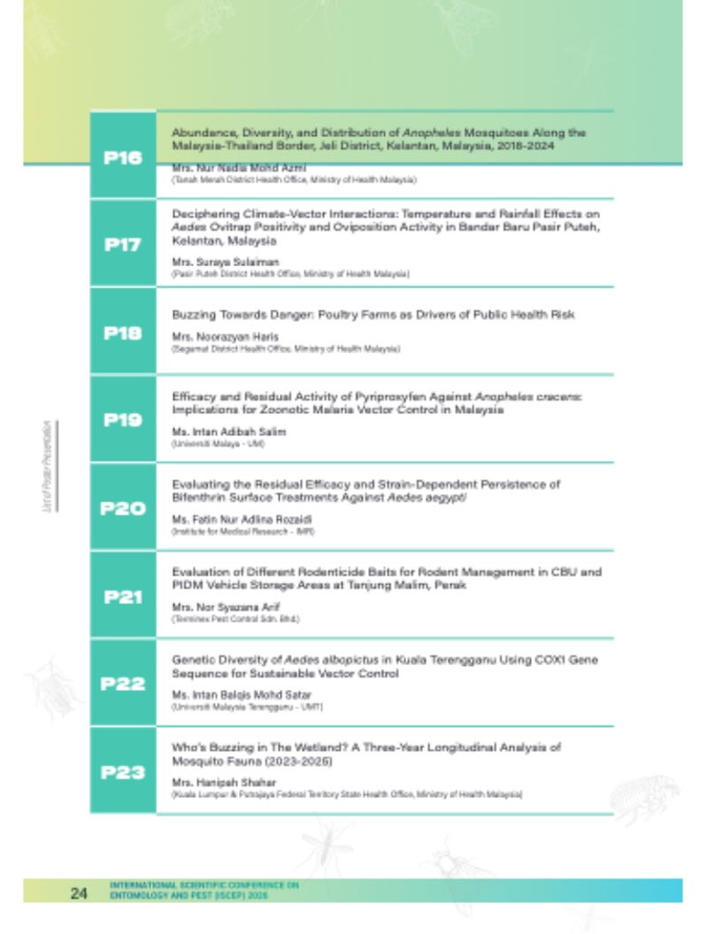 INTERNATIONAL SCIENTIFIC CONFERENCE ON ENTOMOLOGY AND PEST 2026 — page 25
