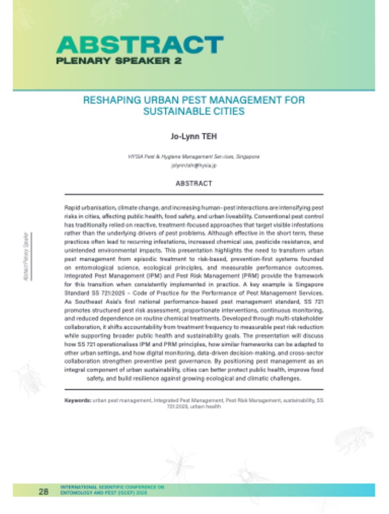 INTERNATIONAL SCIENTIFIC CONFERENCE ON ENTOMOLOGY AND PEST 2026 — page 29