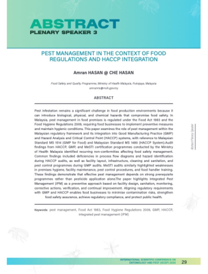 INTERNATIONAL SCIENTIFIC CONFERENCE ON ENTOMOLOGY AND PEST 2026 — page 30